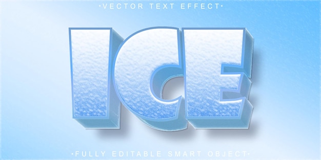 Cartoon White Blue Ice Vector Volledig bewerkbaar Smart Object Text Effect