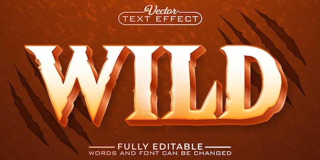 Cartoon Wild Vector Editable Text Effect Template