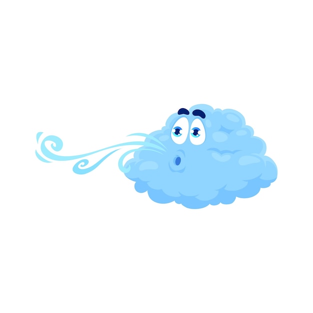 Cartoon wind weather character mischievous cloud