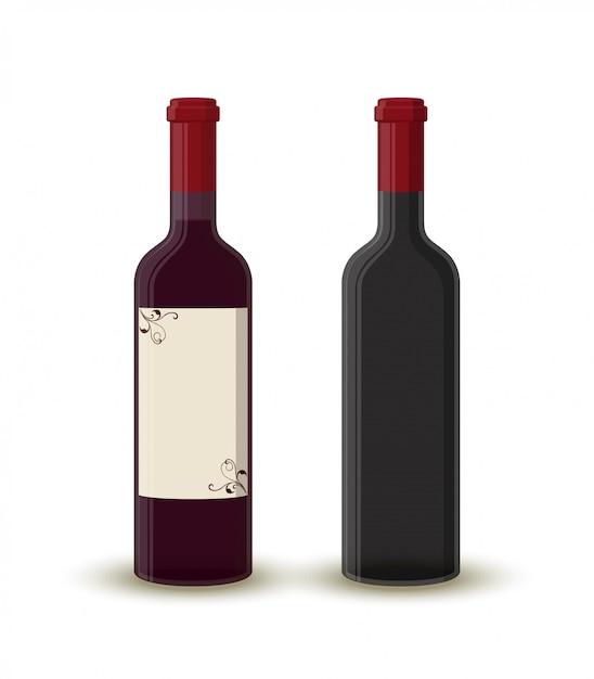 Vector cartoon wine bottles