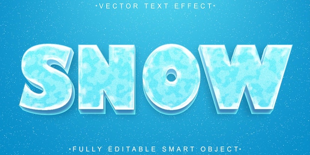 Cartoon Winter Snow Vector Fully Editable Smart Object Text Effect