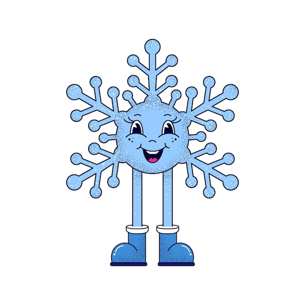 Cartoon winter snowflake on white background