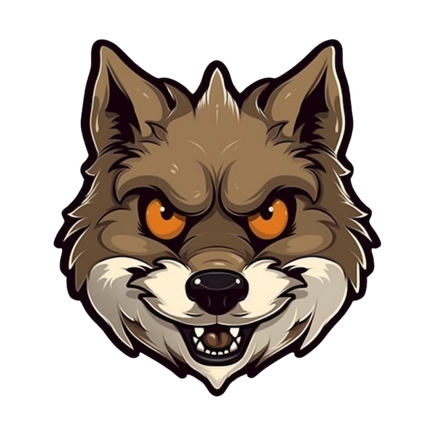 Premium Vector | Cartoon wolf face vector design