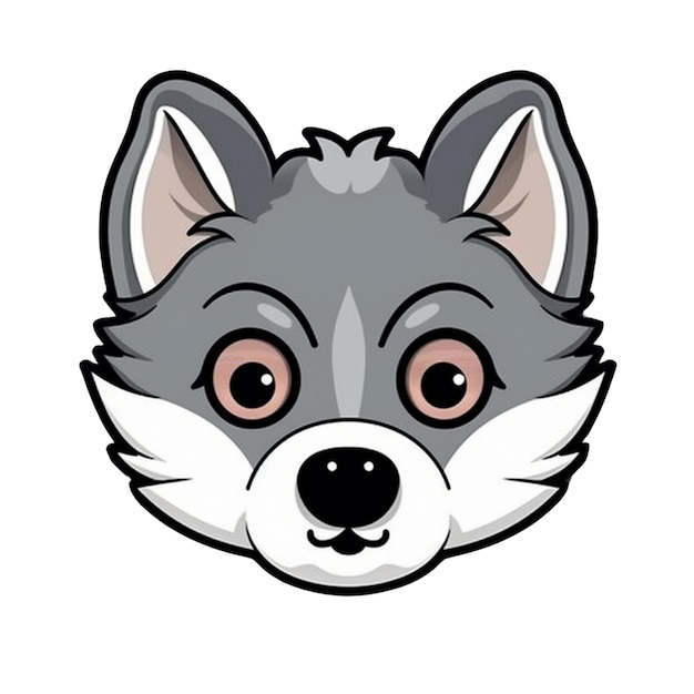 Vector cartoon wolf face vector design