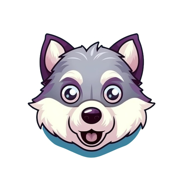 Cartoon wolf face vector design