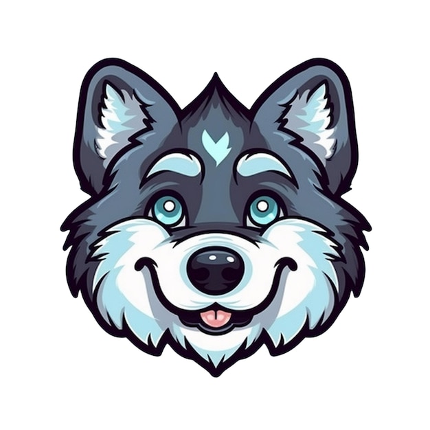 Cartoon wolf face vector design