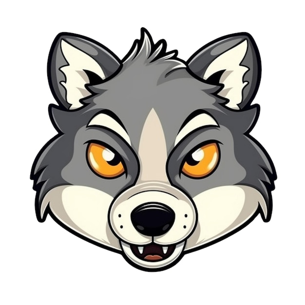 Cartoon wolf face vector design