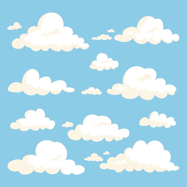 Vector cartoon wolken collectie