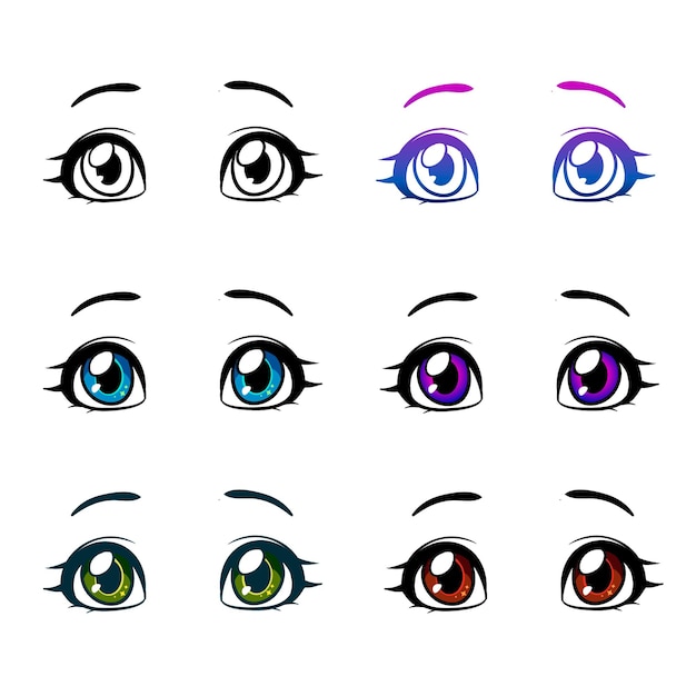 Cartoon woman eyes and eyebrows with lashes. Isolated vector illustration. Can be used for T-shirt print, poster and cards.