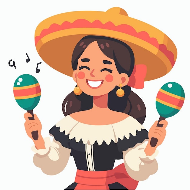 Vettore un cartone animato di una donna che tiene dei lecca-lecca e una palla color arcobaleno