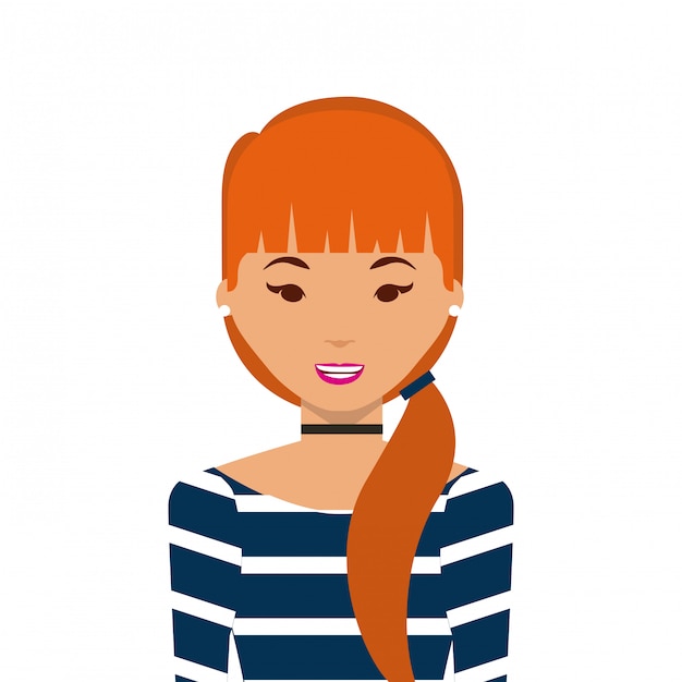 Cartoon woman icon