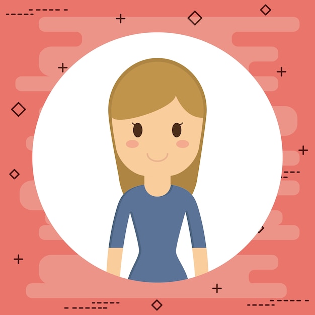 Vector cartoon woman icon