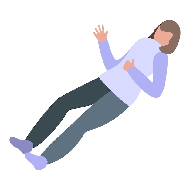 Vector cartoon woman slipping and falling down