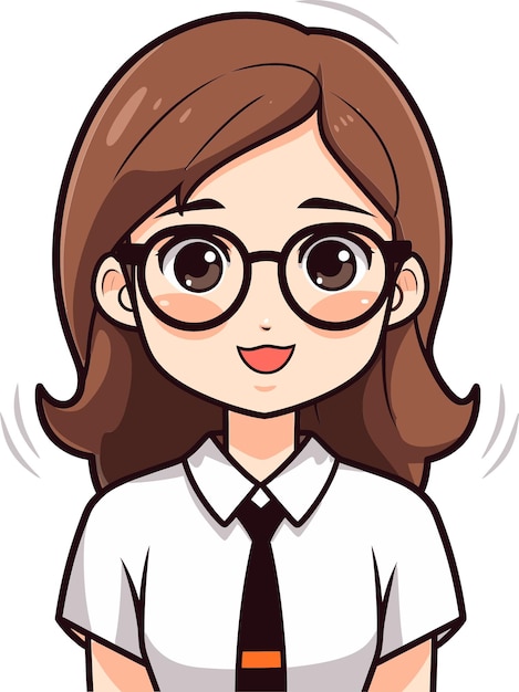 안경을 착용 한 여자 의 만화 와 여자 라고 말하는 타이 를 입은 셔츠