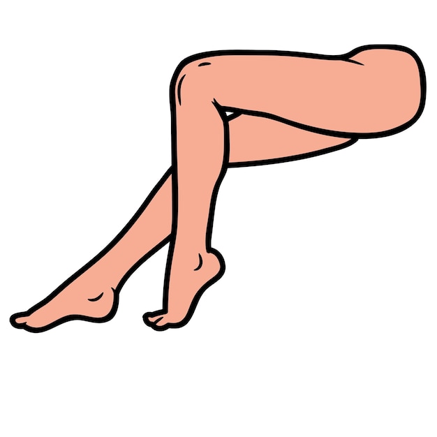 a cartoon of a womans legs with a bare leg