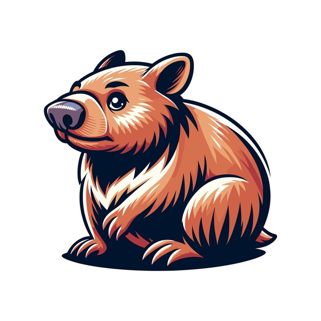 Vector cartoon wombat vector illustration