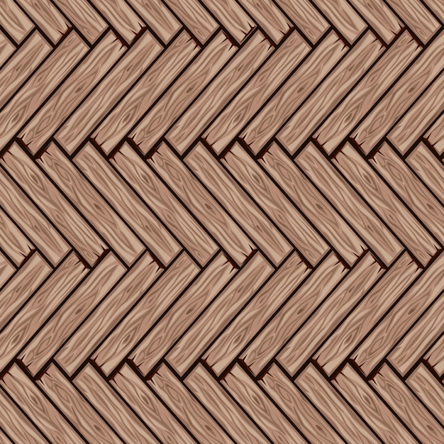 Cartoon wood floor tiles pattern. Seamless texture wooden herringbone parquet board.