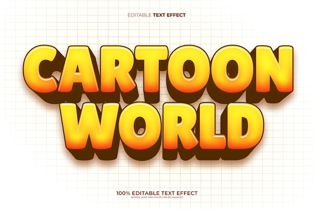 Cartoon world 3D editable text effect