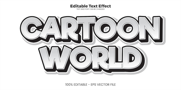 Vector cartoon world editable text effect in modern trend style