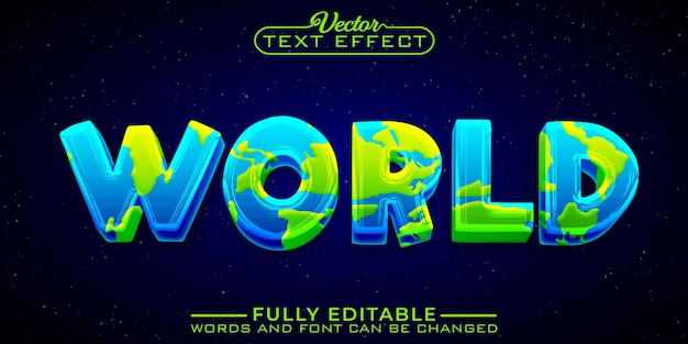 Cartoon World Vector Editable Text Effect Template