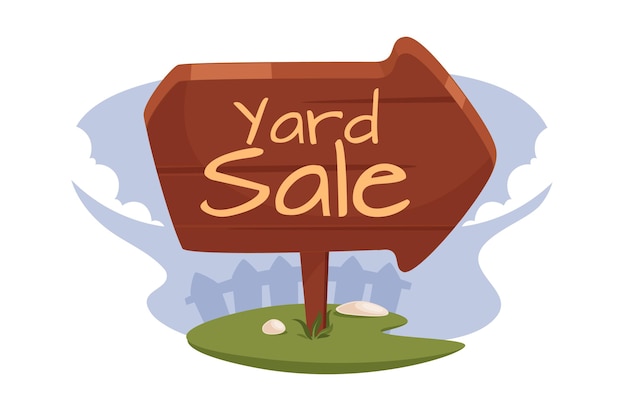 Vector cartoon yard sale sign