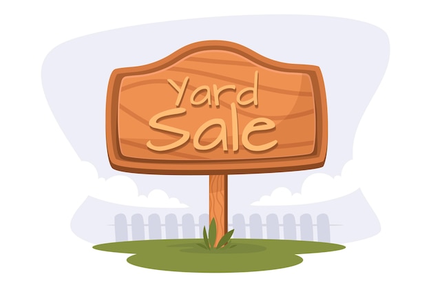 Vector cartoon yard sale sign