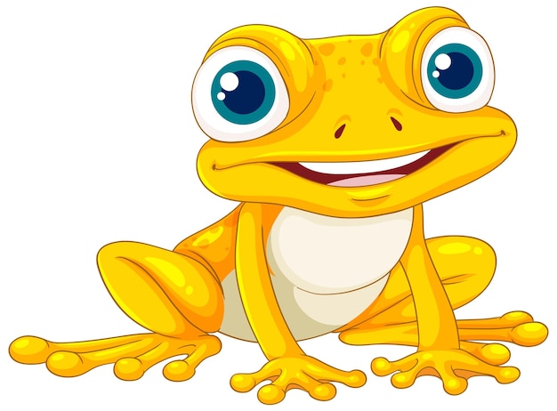 Vector cartoon yellow frog