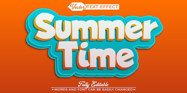 cartoon yellow summer time vector fully editable smart object text effect