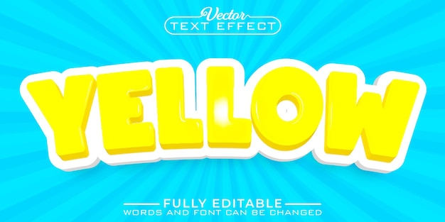 Cartoon Yellow Vector Editable Text Effect Template