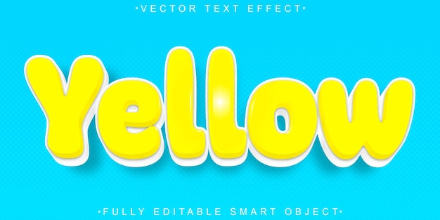 Cartoon Yellow Vector Volledig bewerkbaar Smart Object Text Effect