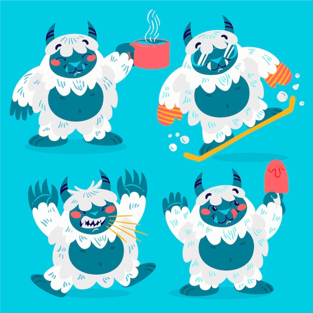 Cartoon yeti abominevole pupazzo di neve illustrazione