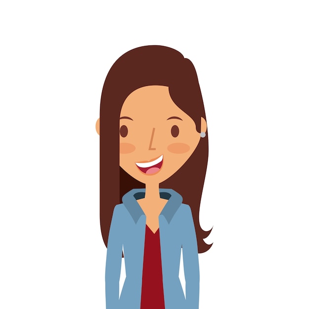 cartoon young girl icon