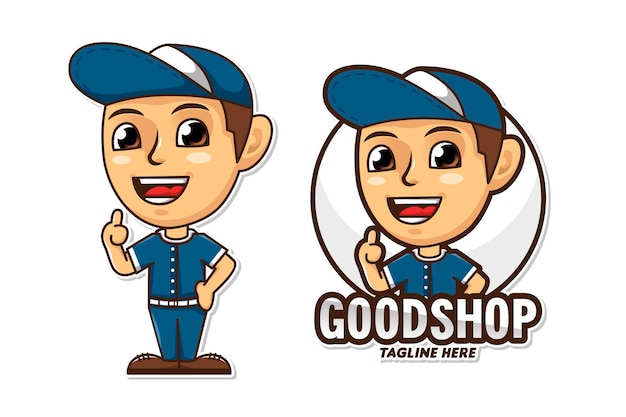 Cartoon Young Man Mascot Character