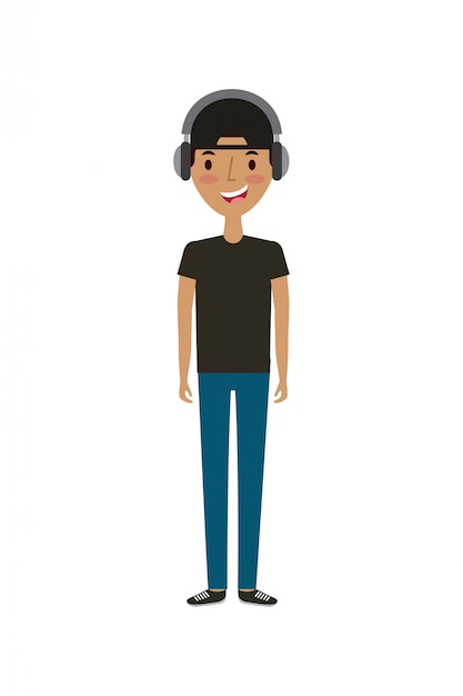 cartoon young man
