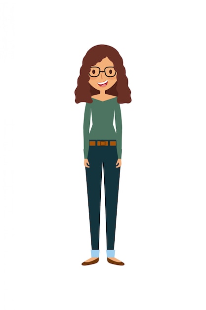 Vector cartoon young woman