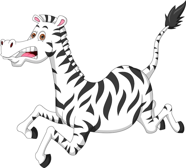 Zebra del fumetto che corre spaventata