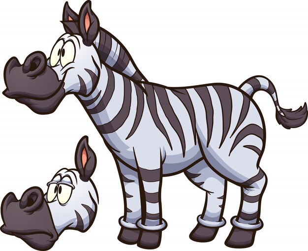 Vector cartoon zebra