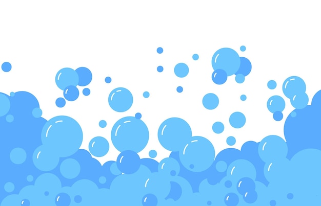 Cartoon zeepschuim Bubbels zeepsop framing douchegel of koolzuurhoudende drank abstract frame van koolzuurhoudend water Vectorillustratie