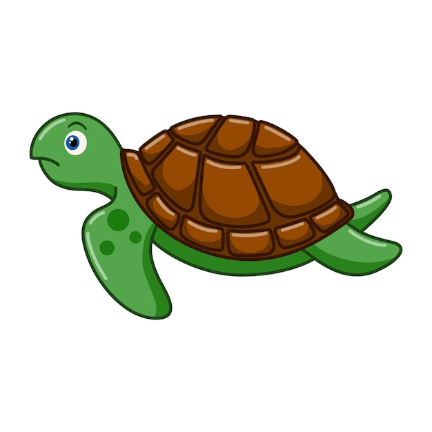 Vector cartoon zeeschildpad op witte achtergrond