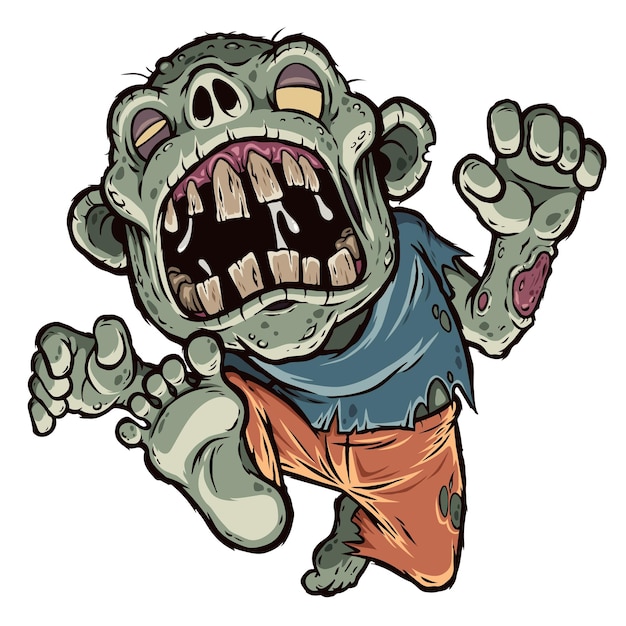 Vector cartoon zombie character