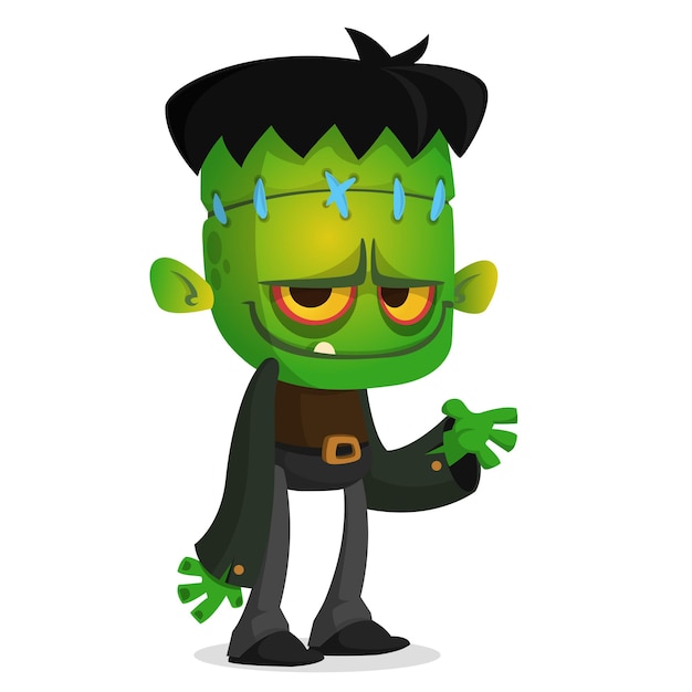 Vector cartoon zombie head halloween vector illustration