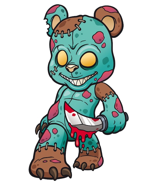 Cartone animato zombie orsacchiotto