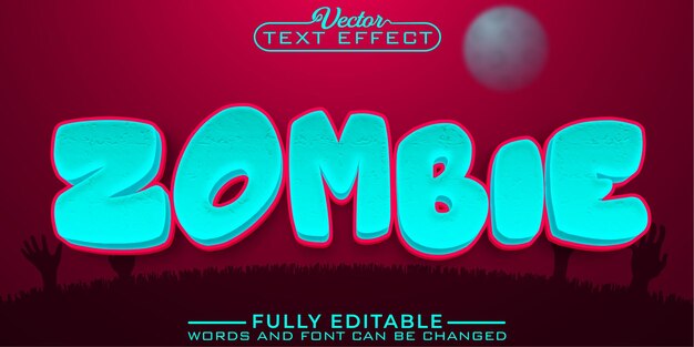 Cartoon Zombie Vector Editable Text Effect Template