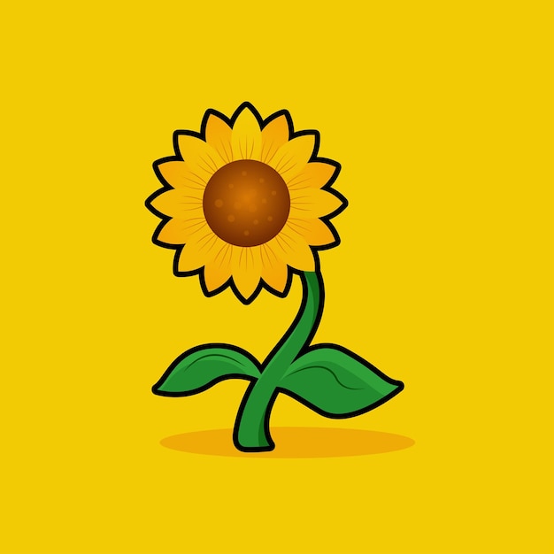 Cartoon Zonnebloem Vector voor Clip Art of Stickers