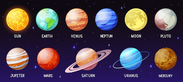 Vector cartoon zonnestelsel illustratie