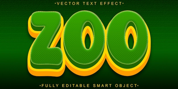 cartoon zoo vector fully editable smart object text effect