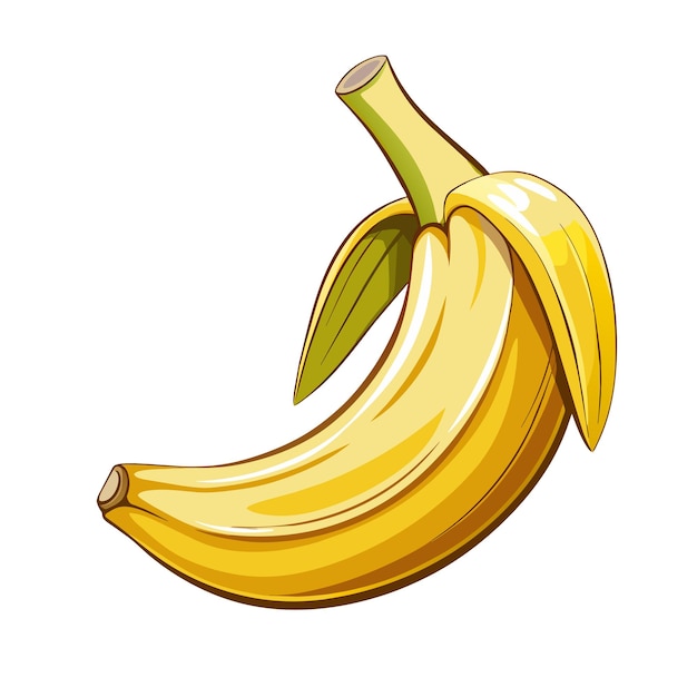 Cartoonbanana Peel banana gele vrucht tropisch fruit banana snack of vegetarische voeding
