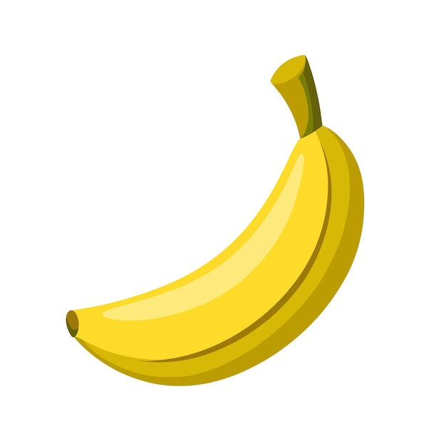 Vector cartoonbanana peel banana gele vrucht tropisch fruit banana snack of vegetarische voeding