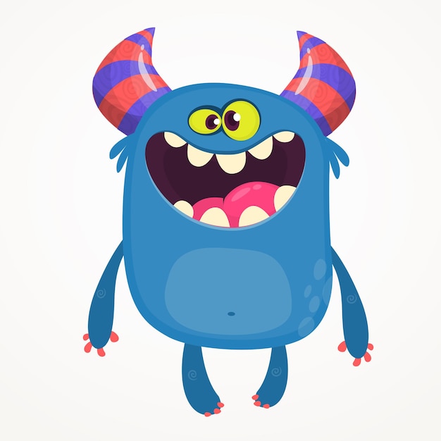 Cartoonillustratie van een monster dat uit een leeg bord of plakkaat kijkt Halloween-illustratie