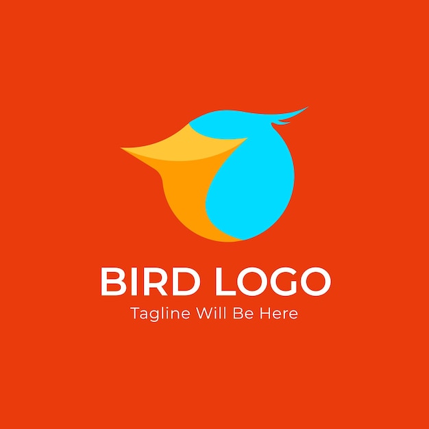 Cartoonish bird logo design